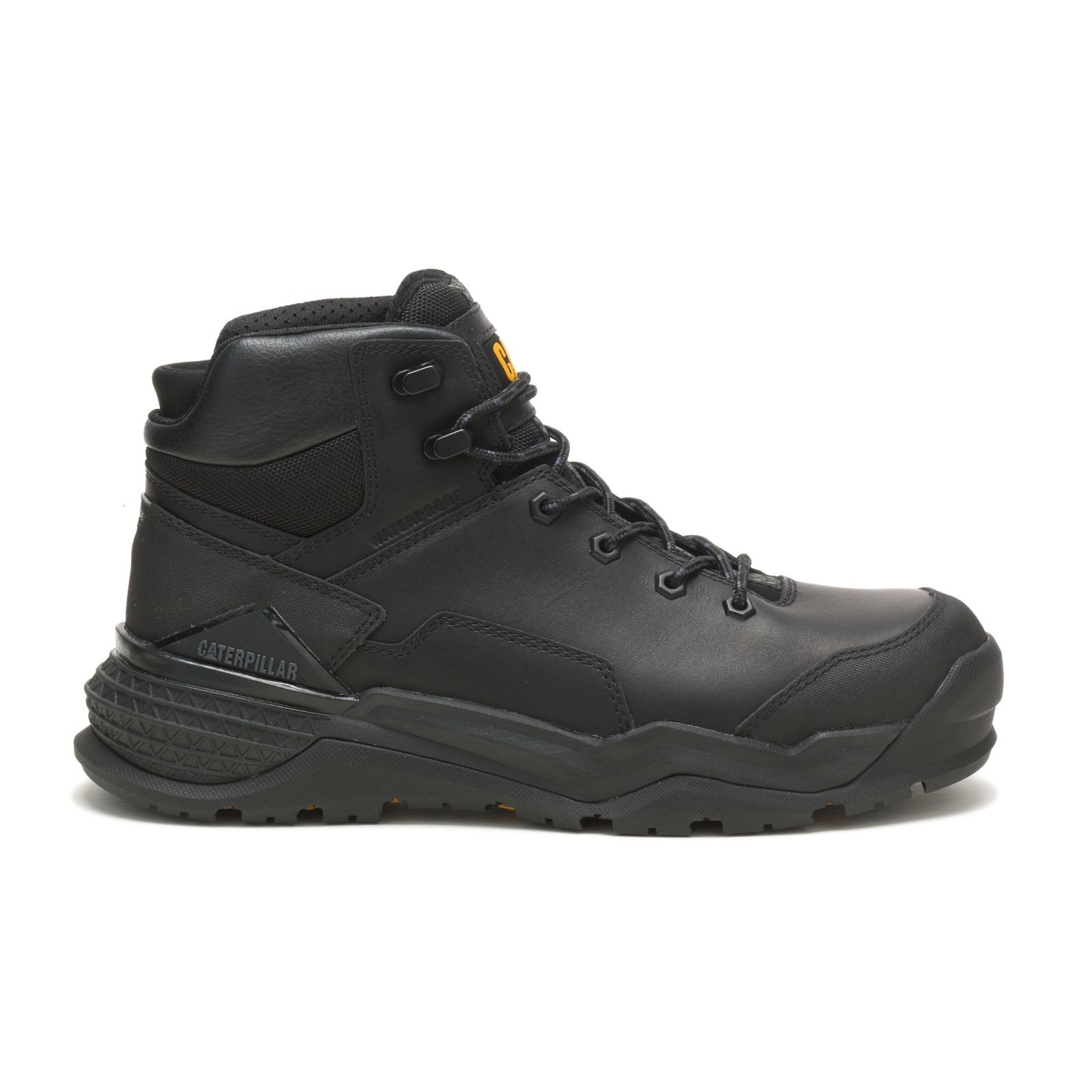 Men's Caterpillar Provoke Mid Waterproof Alloy Toe Work Boots Black Ireland COHU12439